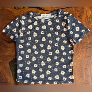 Cloud Dancer Navy Blue Daisy Print Tee